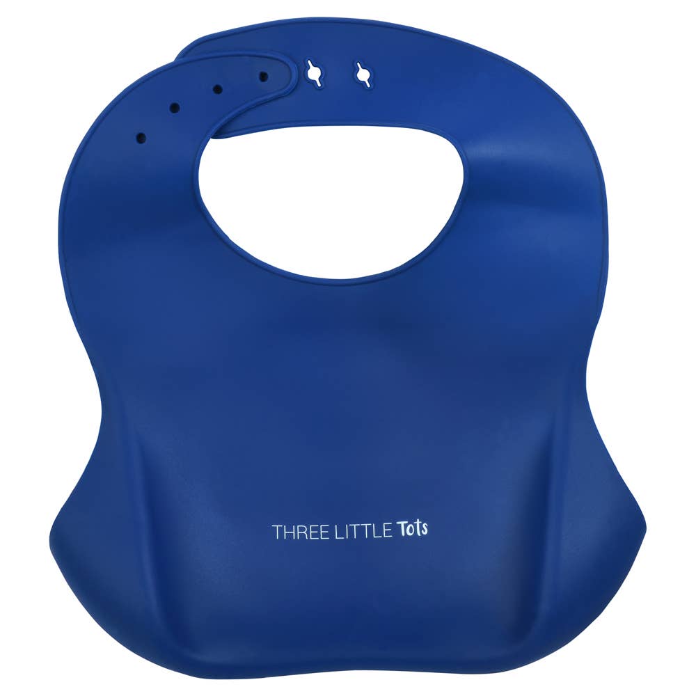 Sailor Blue Print Silicone Bib with Crumb Catcher