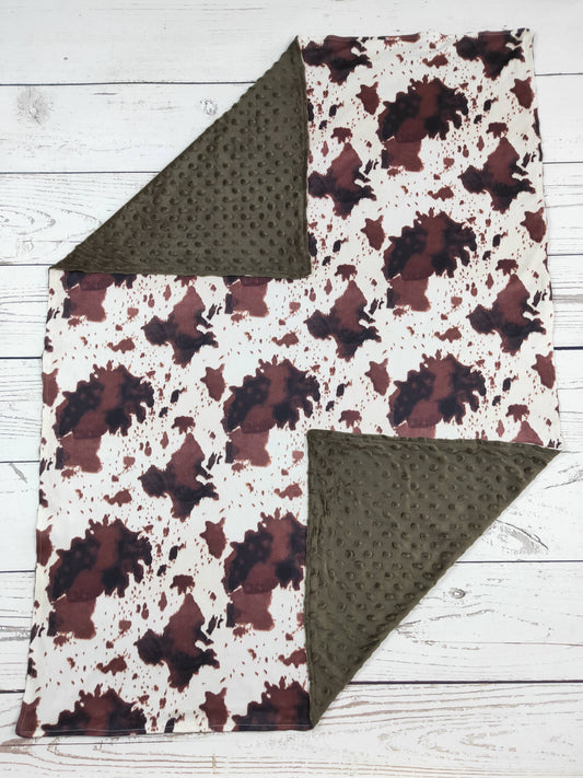 Cow Print Minky Lightweight Blankets