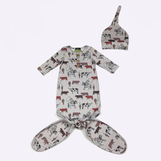 Ropin Cattle Baby Knotted Gown