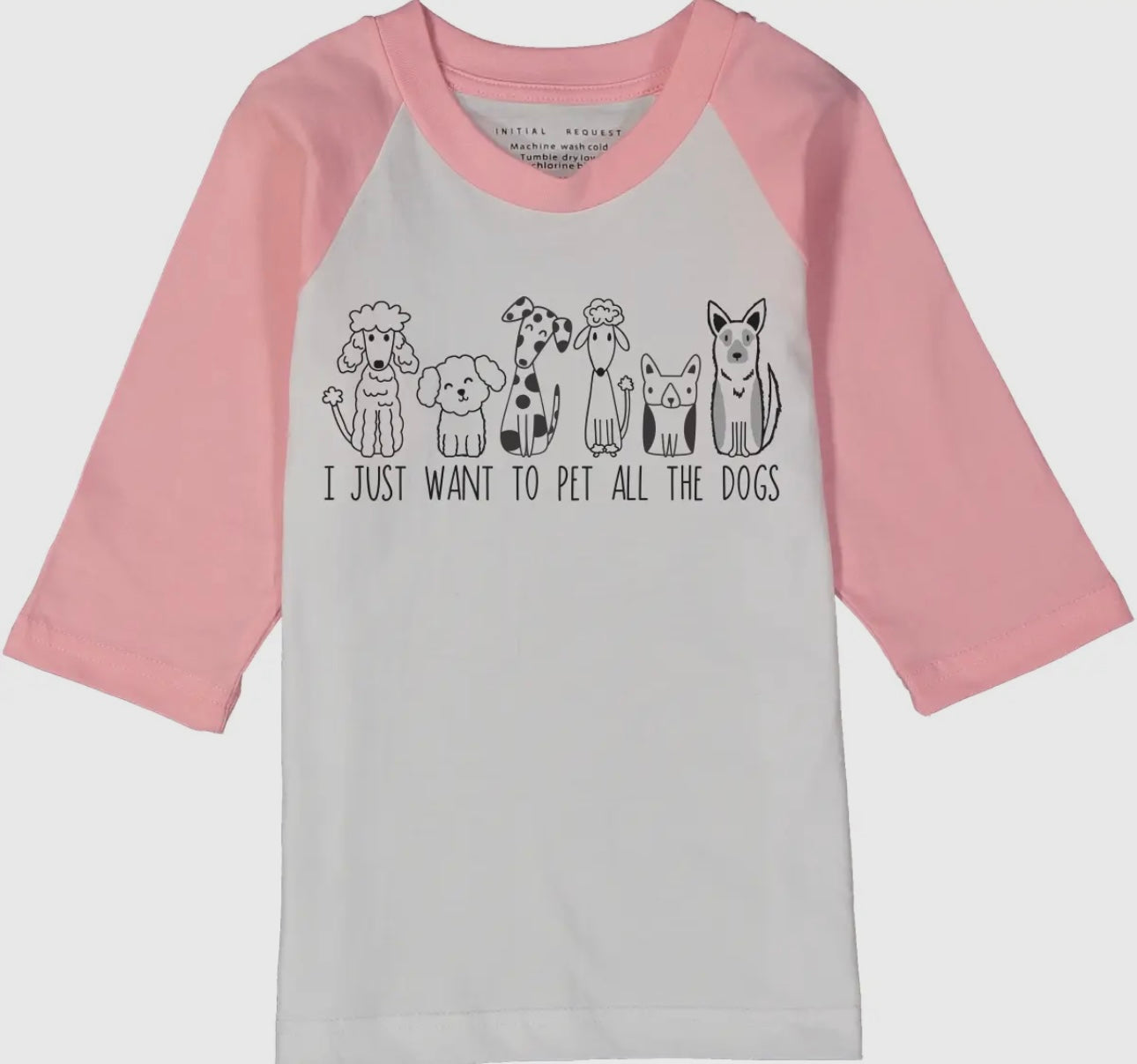 I Just Want To Pet All the Dogs Pink Raglan