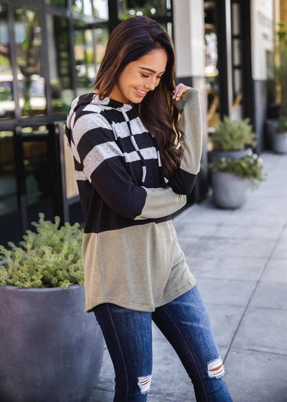 Stripe Colorblock Malia Hoodie