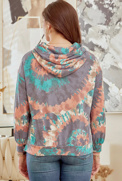 Tie dye patterned hoodie