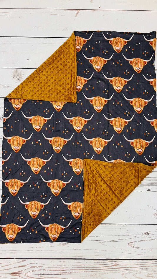 Brown Minky Cows Lightweight Blanket