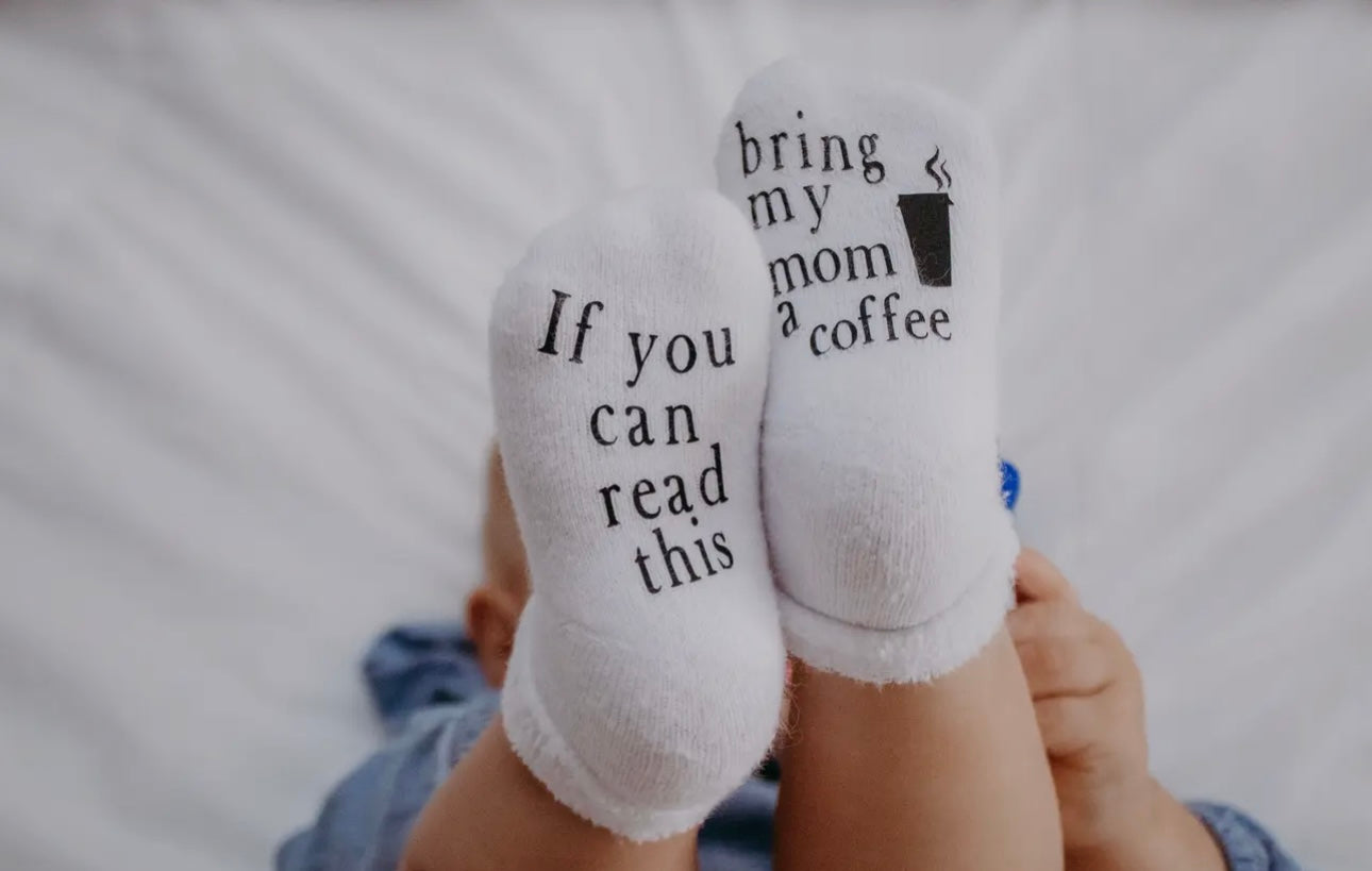 Bring My Mom Coffee Baby Socks