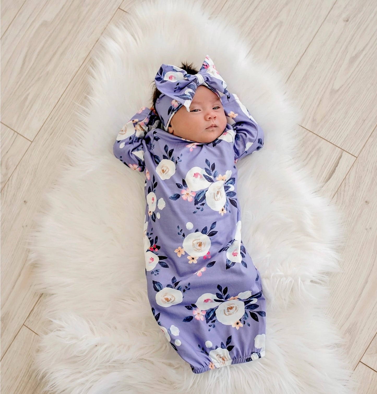 Lavender Baby Gown and Bow
Headband