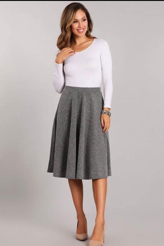 Gray two tone circle skirt