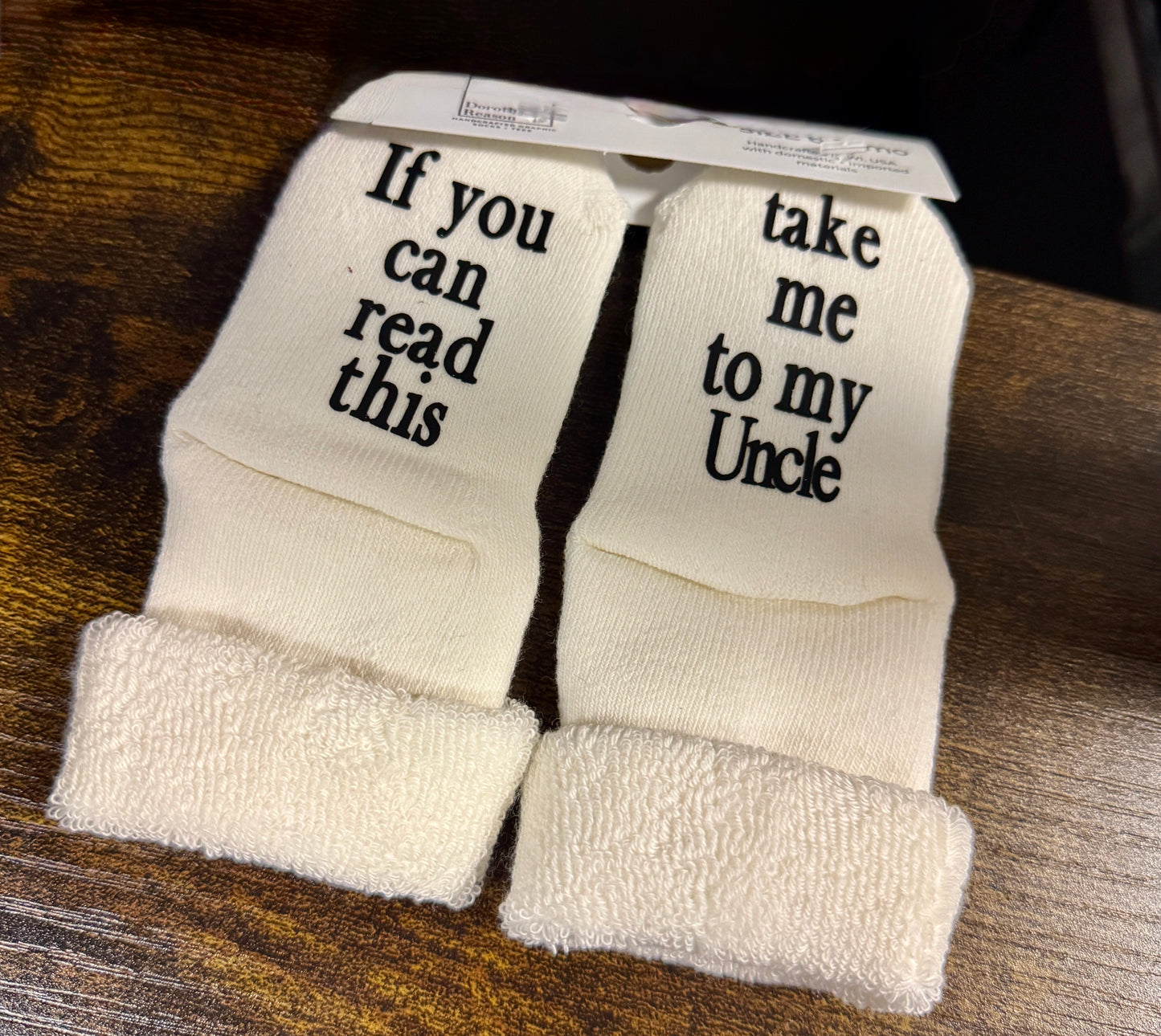 Take Me to My Uncle Baby Socks