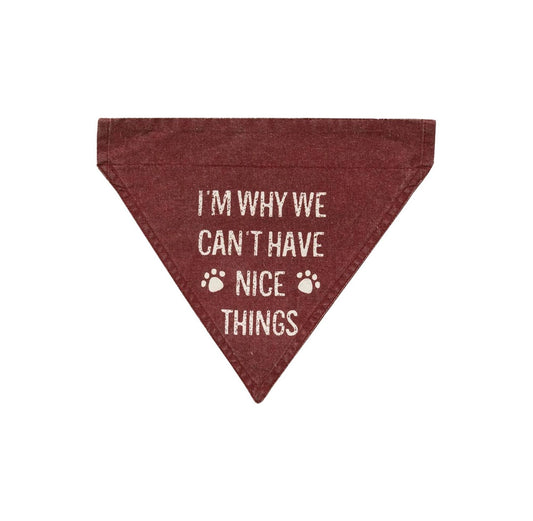 I'm Why We Can't Have Nice Things Dog Bandana