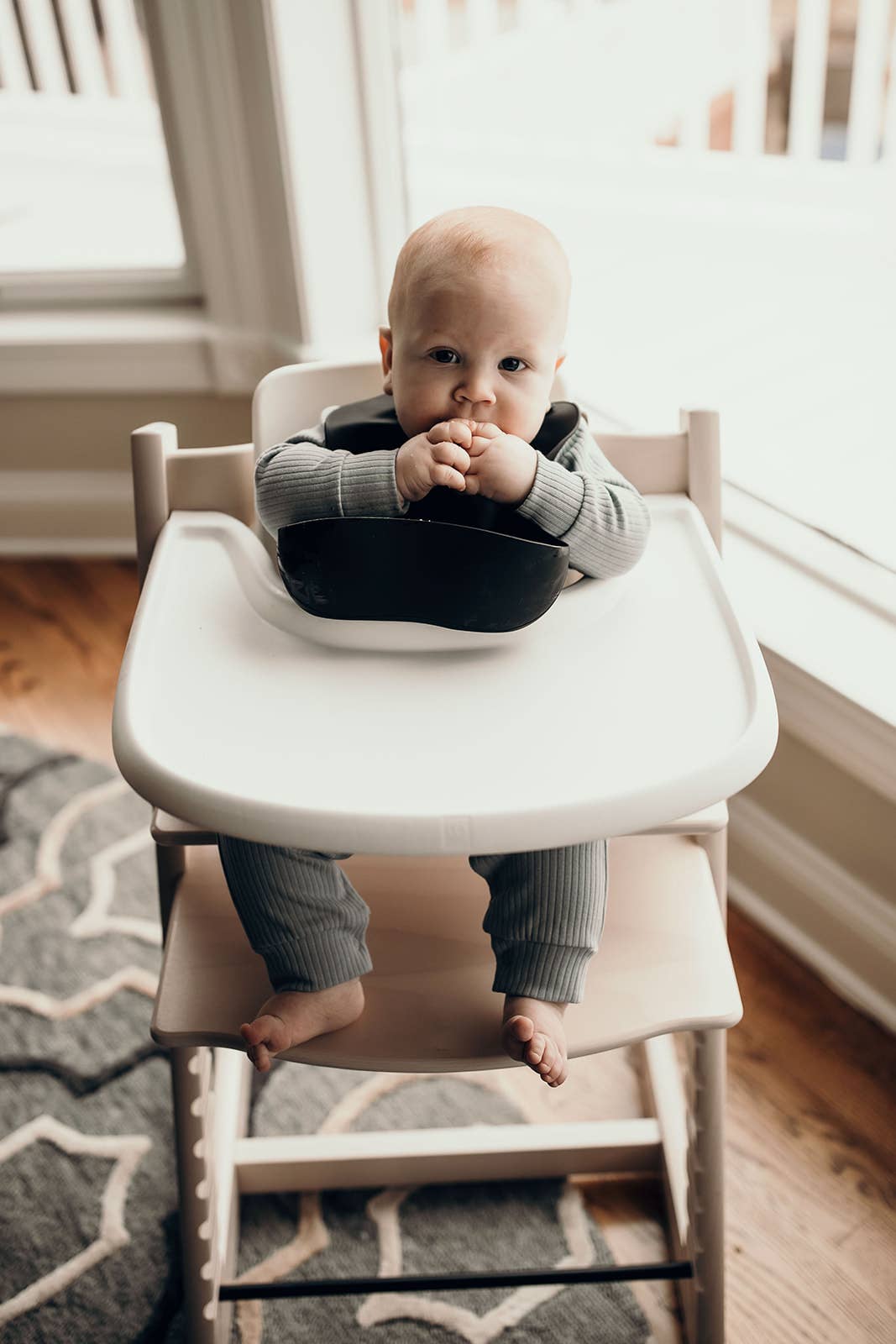 Sailor Blue Print Silicone Bib with Crumb Catcher