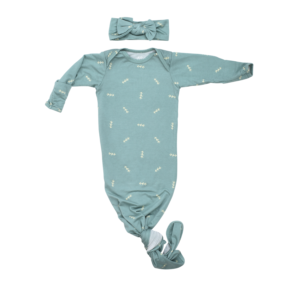 Arrow Print Knotted Baby Gown