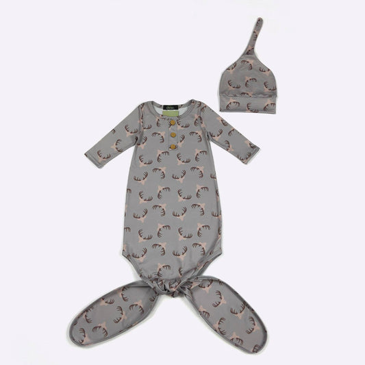 Antler Baby Knotted Gown
