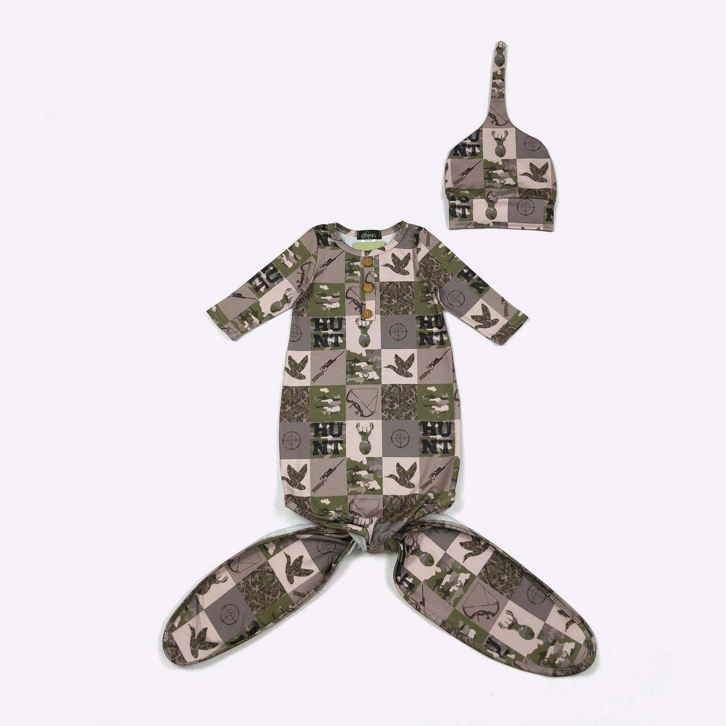 Hunt Patchwork Baby Knotted Gown