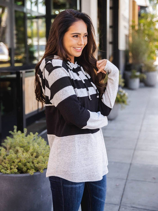 Stripe Colorblock Malia Hoodie