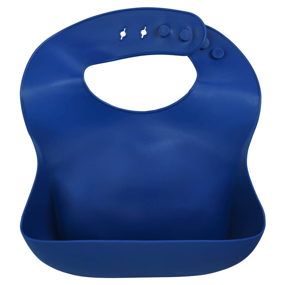 Sailor Blue Print Silicone Bib with Crumb Catcher
