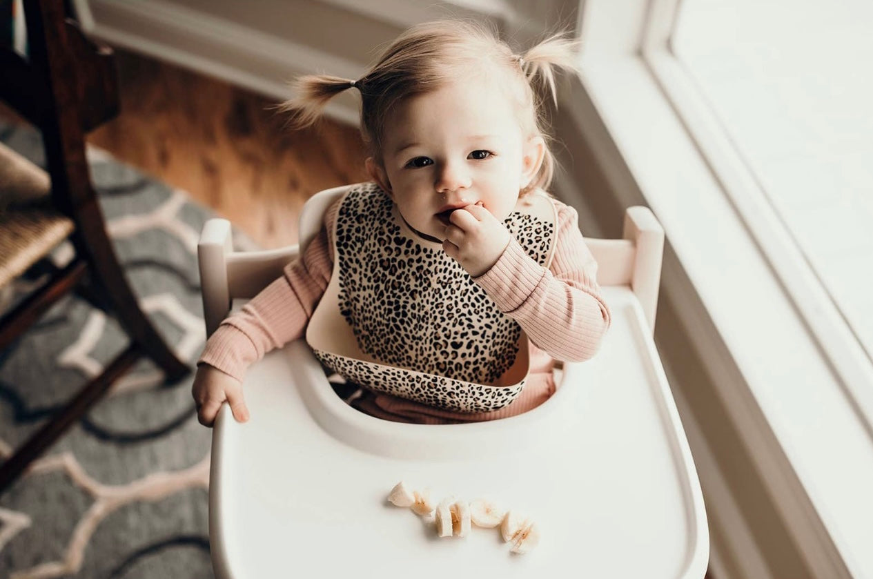 Leopard Print Silicone Bib with Crumb Catcher