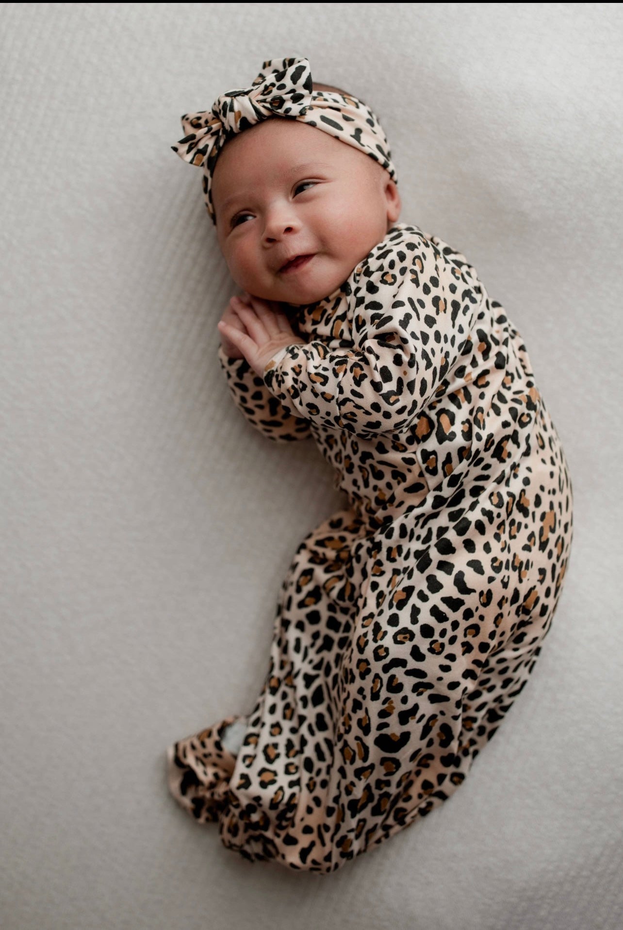 Leopard Knotted Gown & Bow