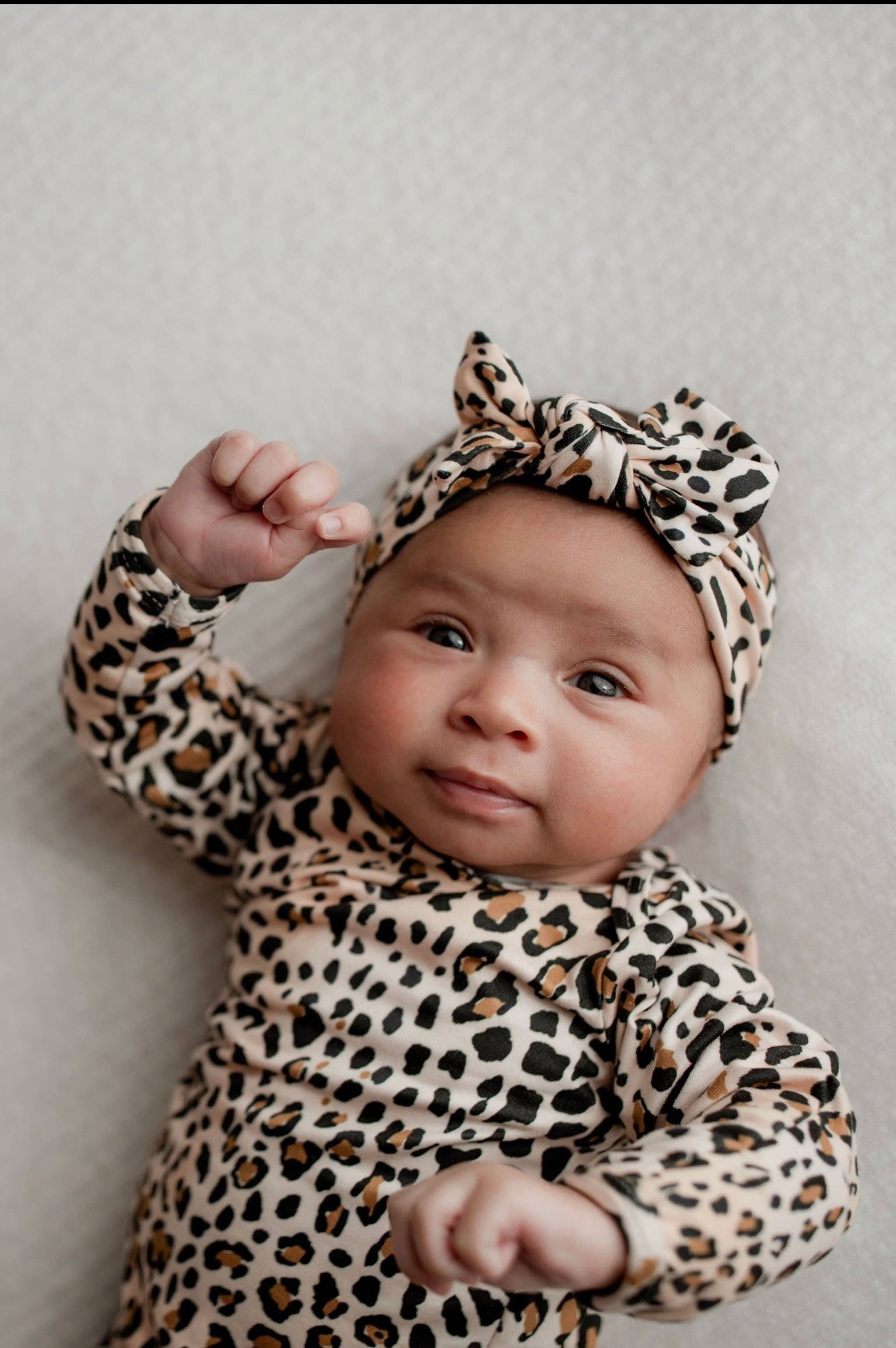 Leopard Knotted Gown & Bow