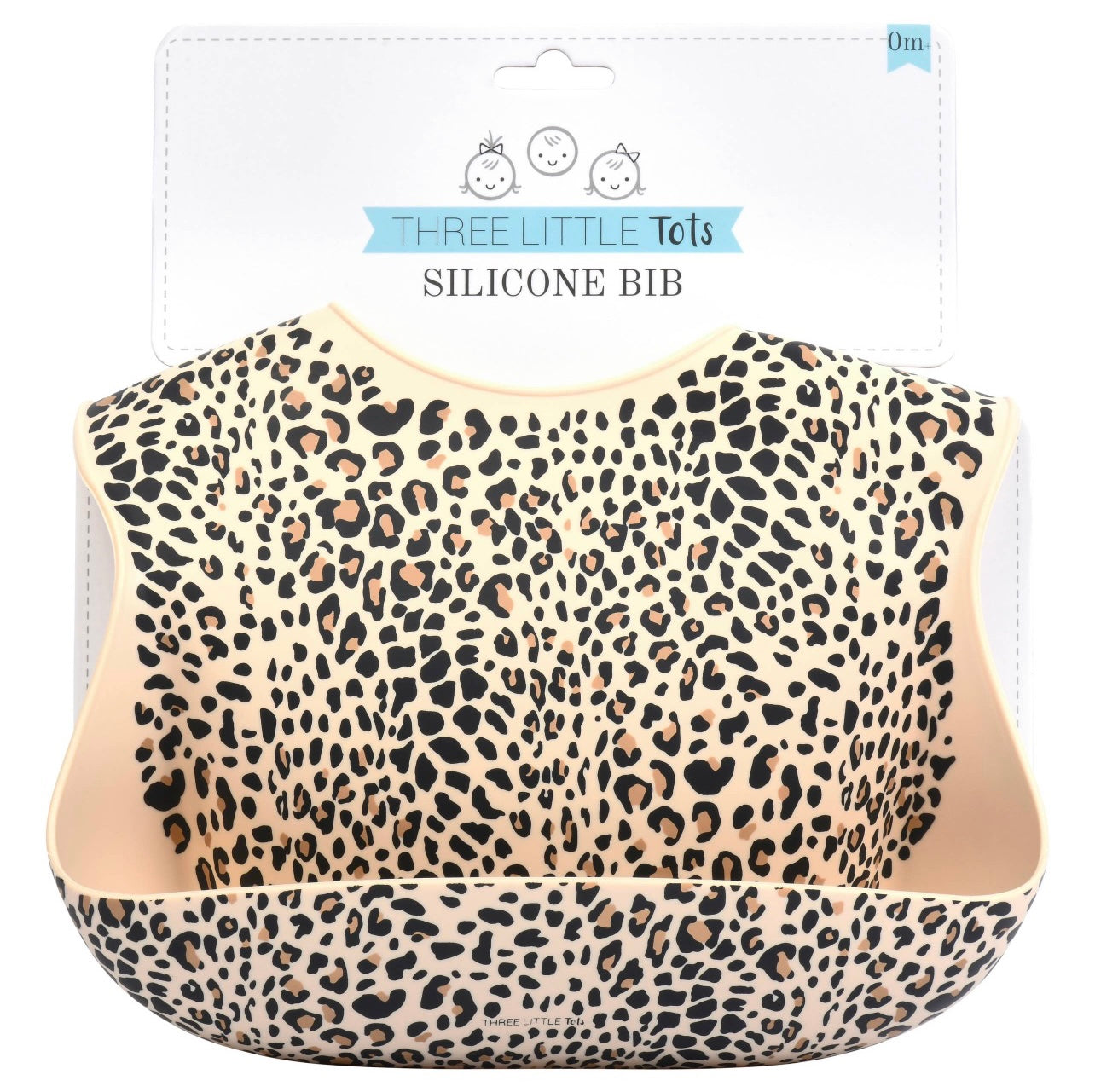 Leopard Print Silicone Bib with Crumb Catcher