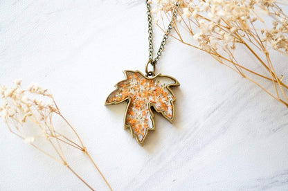Real Pressed Flower and Resin Necklace Maple Leaf, Fall Florals, Fall Finds