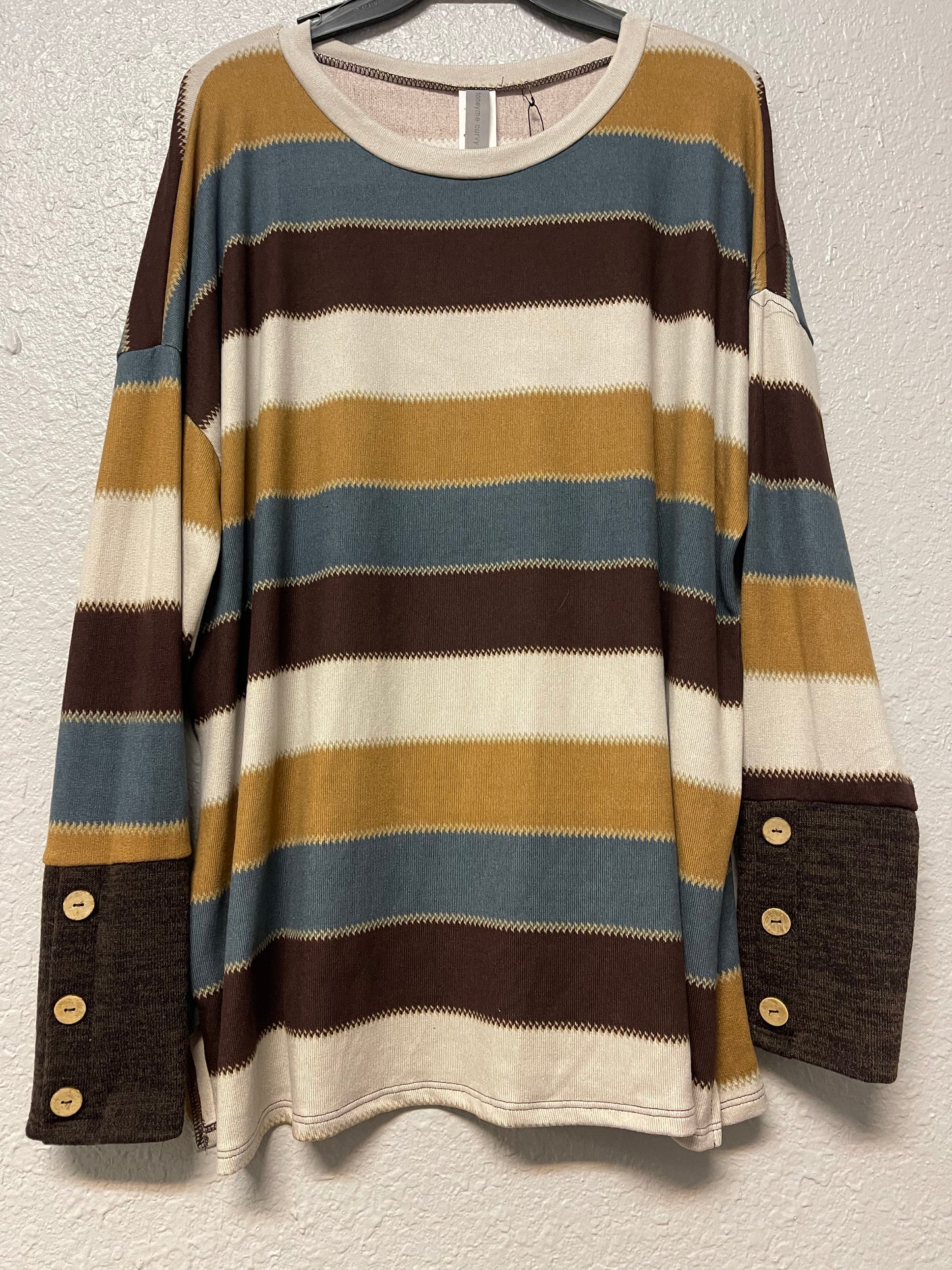 Brown striped Long sleeve- HoneyMe