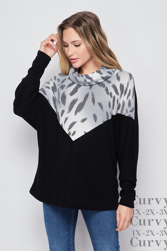 Cowl neck sweater-HoneyMe